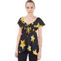 Yellow Stars Pattern Lace Front Dolly Top View1