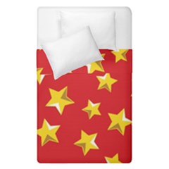 Yellow Stars Red Background Pattern Duvet Cover Double Side (single Size) by Sapixe