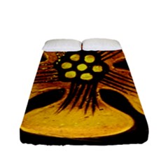 Yellow Flower Stained Glass Colorful Glass Fitted Sheet (full/ Double Size) by Sapixe