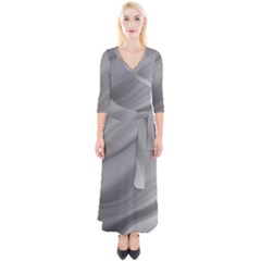 Wave Form Texture Background Quarter Sleeve Wrap Maxi Dress by Sapixe