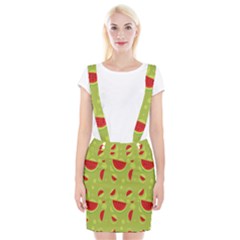 Watermelon Fruit Patterns Braces Suspender Skirt by Sapixe