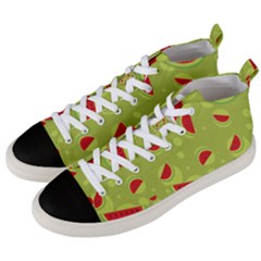 Watermelon Fruit Patterns Men s Mid-top Canvas Sneakers by Sapixe