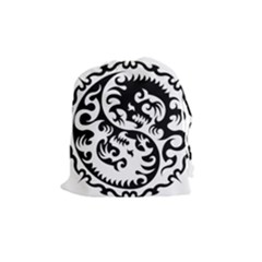 Ying Yang Tattoo Drawstring Pouches (medium)  by Sapixe