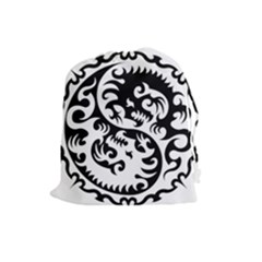 Ying Yang Tattoo Drawstring Pouches (large)  by Sapixe