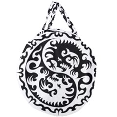 Ying Yang Tattoo Giant Round Zipper Tote by Sapixe