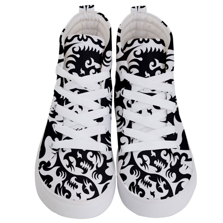 Ying Yang Tattoo Kid s Hi-Top Skate Sneakers