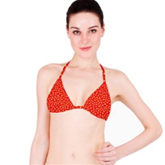 Yellow Stars Red Background Bikini Top by Sapixe