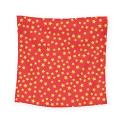 Yellow Stars Red Background Square Tapestry (small) by Sapixe