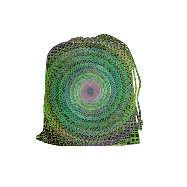 Wire Woven Vector Graphic Drawstring Pouches (Large) 