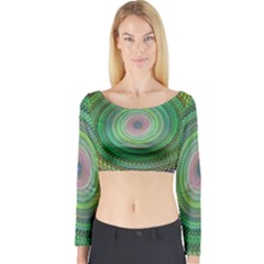 Wire Woven Vector Graphic Long Sleeve Crop Top by Sapixe