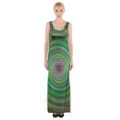 Wire Woven Vector Graphic Maxi Thigh Split Dress by Sapixe