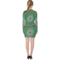 Wire Woven Vector Graphic V-neck Bodycon Long Sleeve Dress View2