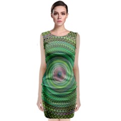 Wire Woven Vector Graphic Sleeveless Velvet Midi Dress by Sapixe