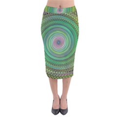 Wire Woven Vector Graphic Velvet Midi Pencil Skirt by Sapixe