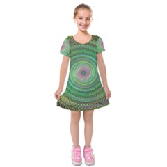 Wire Woven Vector Graphic Kids  Short Sleeve Velvet Dress by Sapixe