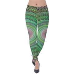 Wire Woven Vector Graphic Velvet Leggings by Sapixe