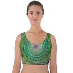 Wire Woven Vector Graphic Velvet Crop Top by Sapixe