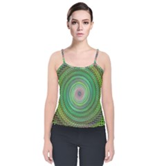 Wire Woven Vector Graphic Velvet Spaghetti Strap Top by Sapixe