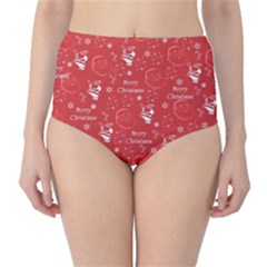 Santa Christmas Collage High-waist Bikini Bottoms by Sapixe