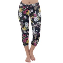 Floral Print Capri Winter Leggings  by CasaDiModa