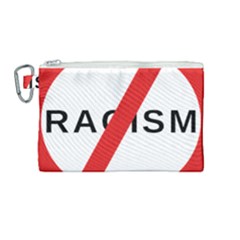 No Racism Canvas Cosmetic Bag (medium) by demongstore