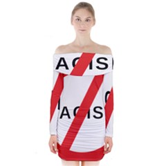 No Racism Long Sleeve Off Shoulder Dress by demongstore