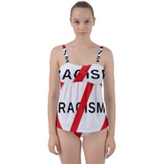 No Racism Twist Front Tankini Set