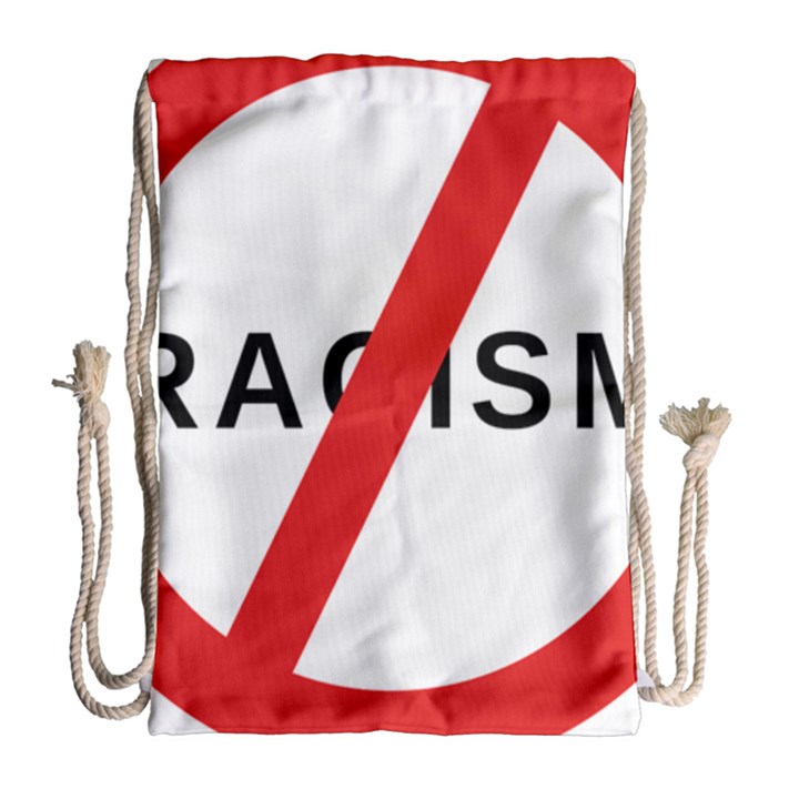 No Racism Drawstring Bag (Large)