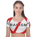 No Racism Velvet Short Sleeve Crop Top  View1