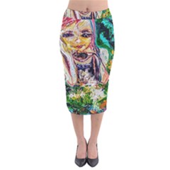 Mermaid 1 Velvet Midi Pencil Skirt by bestdesignintheworld