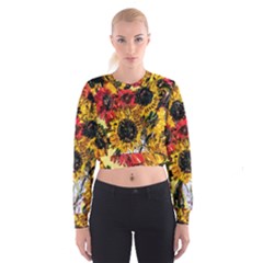 Sunflowers In A Scott House Cropped Sweatshirt by bestdesignintheworld