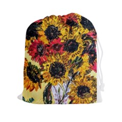 Sunflowers In A Scott House Drawstring Pouches (xxl) by bestdesignintheworld