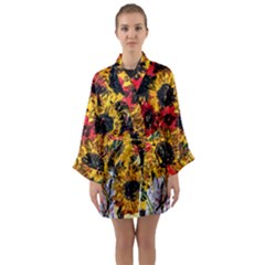 Sunflowers In A Scott House Long Sleeve Kimono Robe