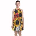 Sunflowers In A Scott House Velvet Halter Neckline Dress  View1