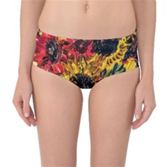 Sunflowers In A Scott House Mid-waist Bikini Bottoms by bestdesignintheworld