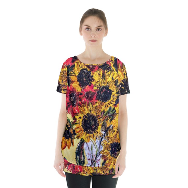 Sunflowers In A Scott House Skirt Hem Sports Top