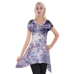 Cherry Blossoms Short Sleeve Side Drop Tunic