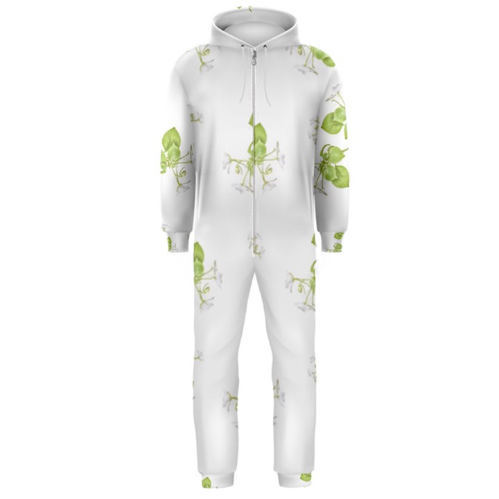 Photographic Floral Decorative Pattern Hooded Jumpsuit (Men) 