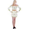 Photographic Floral Decorative Pattern Off Shoulder Top with Mini Skirt Set View2