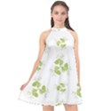 Photographic Floral Decorative Pattern Halter Neckline Chiffon Dress  View1