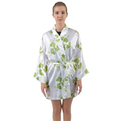 Photographic Floral Decorative Pattern Long Sleeve Kimono Robe