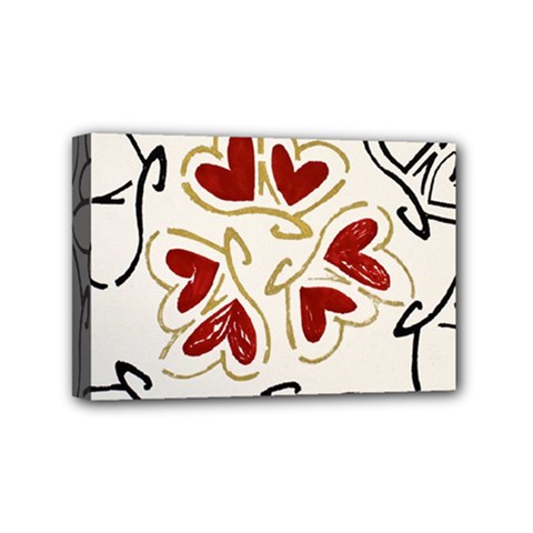 Loving Hearts Mini Canvas 6  X 4  by Art2City