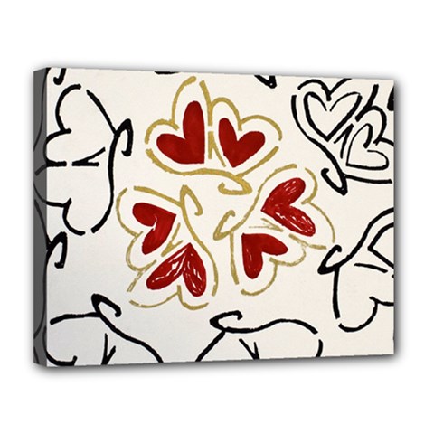 Loving Hearts Canvas 14  X 11  by Art2City