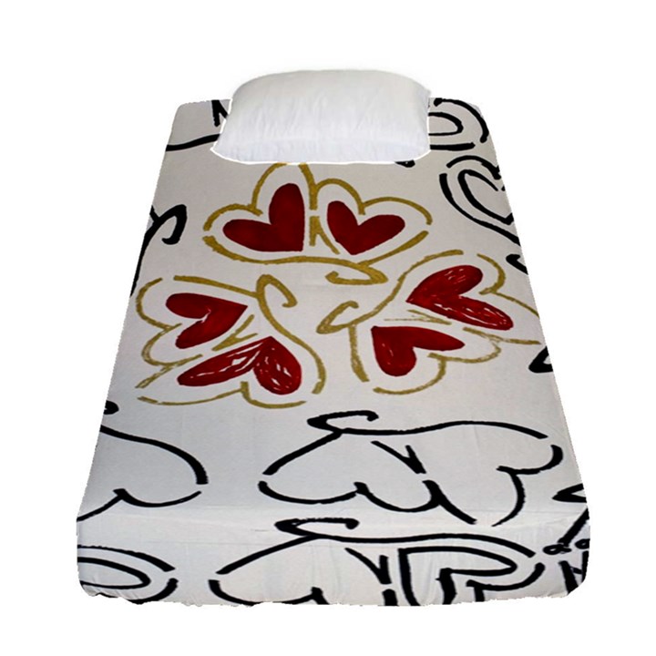 Loving Hearts Fitted Sheet (Single Size)