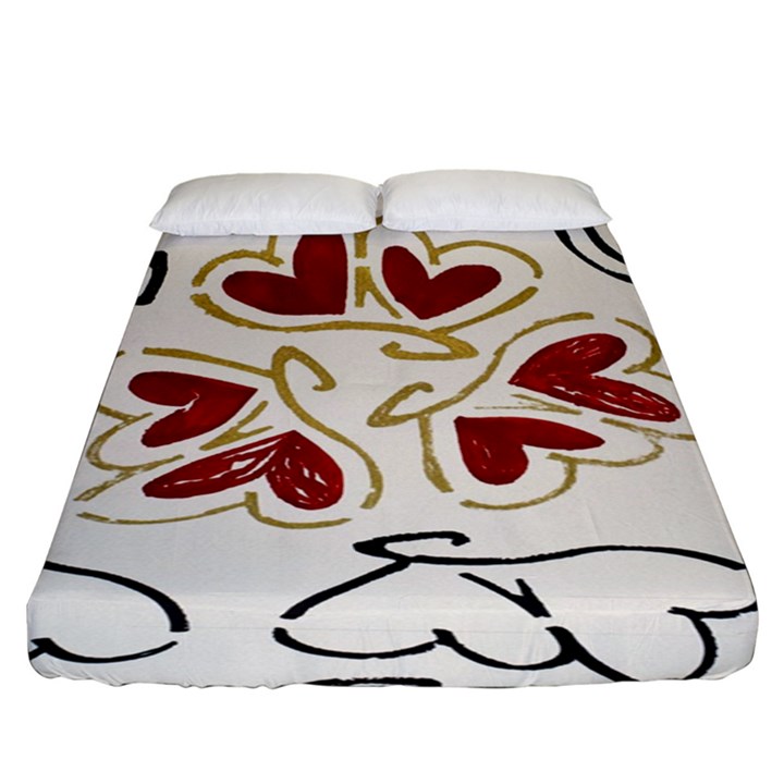 Loving Hearts Fitted Sheet (King Size)