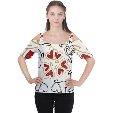 Loving Hearts Cutout Shoulder Tee by Art2City