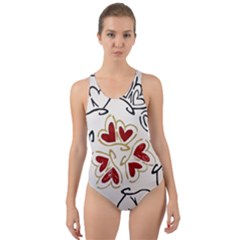 Loving Hearts Cut-out Back One Piece Swimsuit