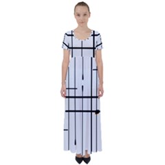 White Limits By Jandi High Waist Short Sleeve Maxi Dress by Art2City