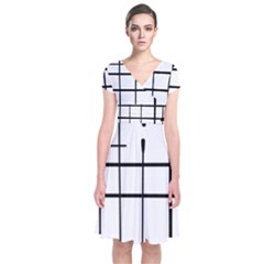 White Limits By Jandi Short Sleeve Front Wrap Dress by Art2City