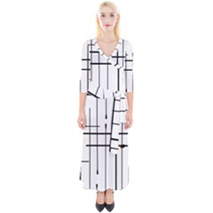 White Limits By Jandi Quarter Sleeve Wrap Maxi Dress by Art2City